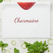 Monogram cute strawberry kawaii キッチンタオル (折り畳み)