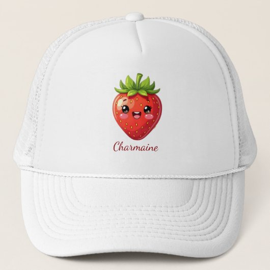 Monogram cute strawberry kawaii キャップ (正面)