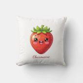 Monogram cute strawberry kawaii クッション (正面)