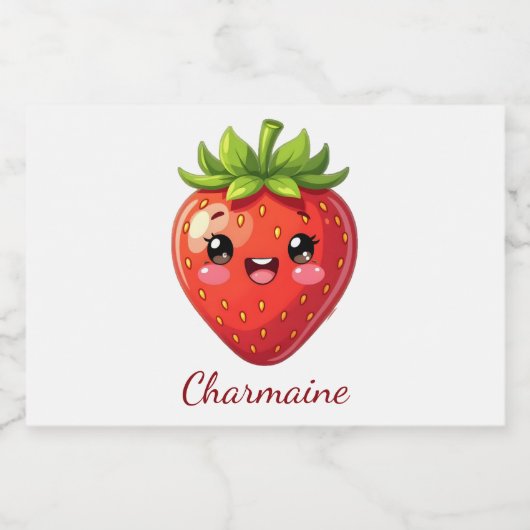 Monogram cute strawberry kawaii フードラベル (シングルラベル)