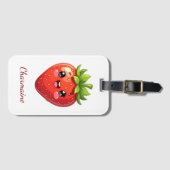 Monogram cute strawberry kawaii ラゲッジタグ (正面横)