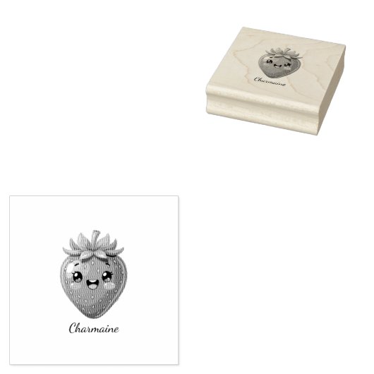 Monogram cute strawberry kawaii ラバースタンプ (押印)