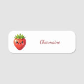 Monogram cute strawberry kawaii 名札 (正面)