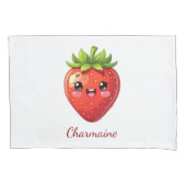 Monogram cute strawberry kawaii 枕カバー (正面)