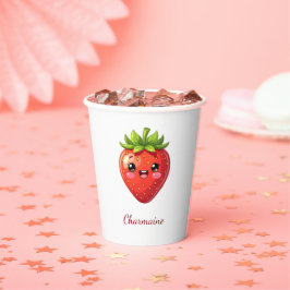 Monogram cute strawberry kawaii 紙コップ