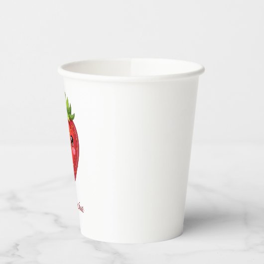 Monogram cute strawberry kawaii 紙コップ (左)