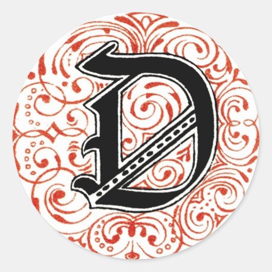 Monogram 'D' in Red – ステッカー (正面)