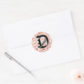 Monogram 'D' in Red – ステッカー (封筒)