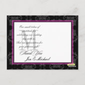 Monogram Damask、ありがとうフォトポストカード、 ポストカード (裏面)