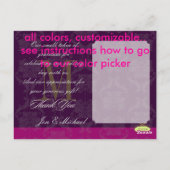 Monogram Damask、ありがとうフォトポストカード、 ポストカード (裏面)