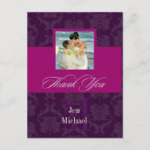 Monogram Damask、ありがとうフォトポストカード、 ポストカード (正面)