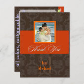 Monogram Damask、ありがとうフォトポストカード、 ポストカード (正面/裏面)