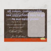 Monogram Damask、ありがとうフォトポストカード、 ポストカード (裏面)