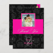 Monogram Damask、ありがとうフォトポストカード、 ポストカード (正面/裏面)