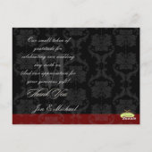 Monogram Damask、ありがとう写真DIYカラー ポストカード (裏面)