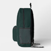  Monogram Dark Green Stylish Modern Minimalist プリントバックパック (右)