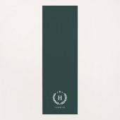 Monogram Dark Green Stylish Modern Minimalist ヨガマット (正面)