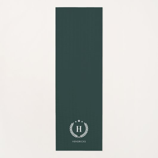 Monogram Dark Green Stylish Modern Minimalist ヨガマット (正面)