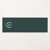 Monogram Dark Green Stylish Modern Minimalist ヨガマット (正面(横))
