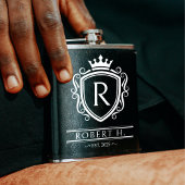 Monogram Decorative Shield Crown Black フラスク