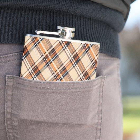 Monogram, Diagonal Plaid Vinyl Wrapped Hip Flask フラスク (インサイチュ)