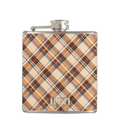 Monogram, Diagonal Plaid Vinyl Wrapped Hip Flask フラスク (正面)