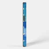 Monogram dots pattern - blue and green Case iPhoneケース (右側面)
