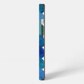 Monogram dots pattern - blue and green Case iPhoneケース (左側面)