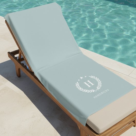 Monogram Duck Egg Green Stylish Modern Minimalist ビーチタオル