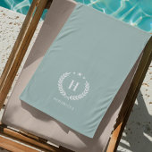 Monogram Duck Egg Green Stylish Modern Minimalist ビーチタオル