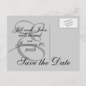 Monogram E名First Names日付の保存 案内ポストカード (裏面)