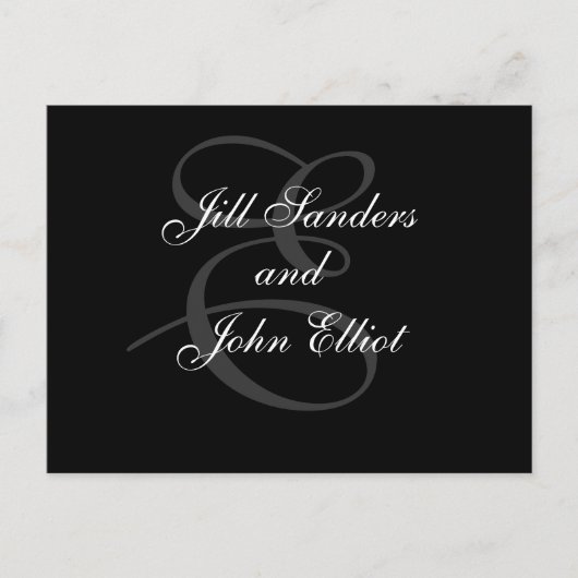 Monogram E名First Names日付の保存 案内ポストカード (正面)