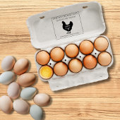 Monogram Egg Carton Stamp Farm Fresh Eggs ラバースタンプ