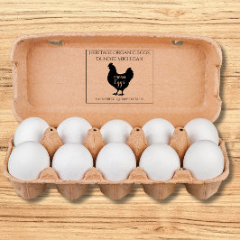 Monogram Egg Carton Stamp Farm Fresh Eggs ラバースタンプ