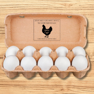 Monogram Egg Carton Stamp Farm Fresh Eggs ラバースタンプ