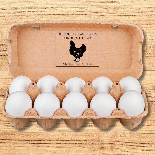 Monogram Egg Carton Stamp Farm Fresh Eggs ラバースタンプ