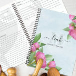 Monogram Elegant Floral Vintage Floral Recipe  ノートブック<br><div class="desc">This design features a modern girly elegant trendy recipe notebook,  stylish vintage floral rose peony,  chic monogrammed monogram peonies,  watercolor flowers pink colorful cute,  classy simple minimalist garden,  elegant script calligraphy typography,  pretty beautiful feminine romantic,  a spring-summer flower bouquet,  laura Lacina,  a family favorite recipe book.</div>