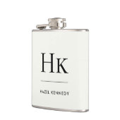 Monogram Elegant Ivory Personalized Bachelorette フラスク (左)
