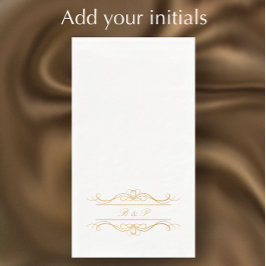 Monogram Elegant Modern Gold Swirl Script Wedding