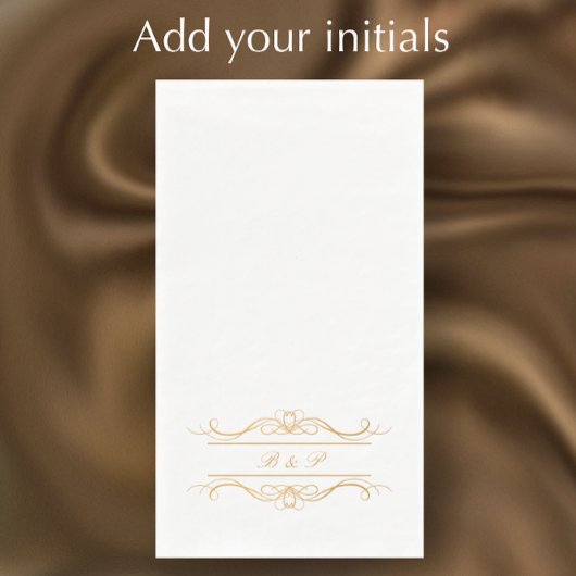 Monogram Elegant Modern Gold Swirl Script Wedding