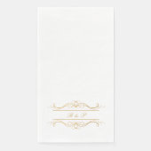Monogram Elegant Modern Gold Swirl Script Wedding (正面)