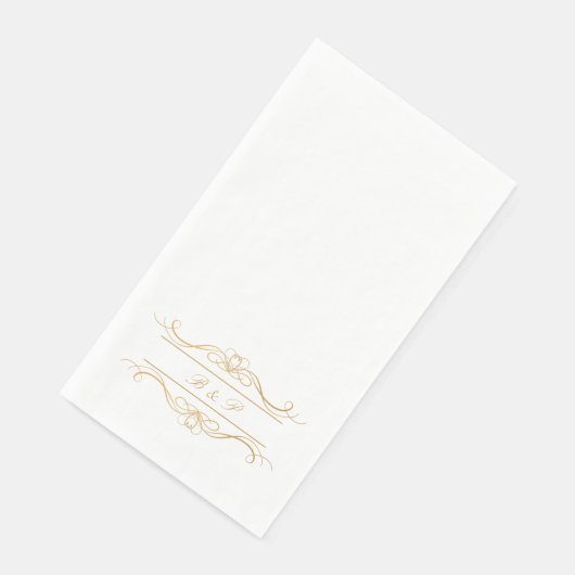 Monogram Elegant Modern Gold Swirl Script Wedding (コーナー)