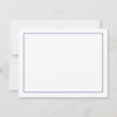 Monogram Elegant Purple Border Stationery ノートカード (裏面)