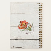 Monogram elegant rustic wood floral French artwork ノートブック (裏面)