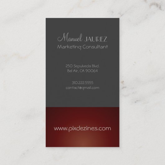 MONOGRAM Enレトロカラー/グラファイト+マルーン 名刺 (裏面)