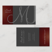 MONOGRAM Enレトロカラー/グラファイト+マルーン 名刺 (正面/裏面)