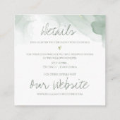 Monogram Eucalyptus Leaves Cute Greenery Wedding E エンクロージャーカード (裏面)
