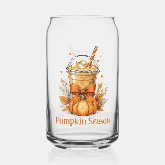 Monogram Fall Autumn Pumpkin Iced Coffee Latte ガラス缶 (裏面)