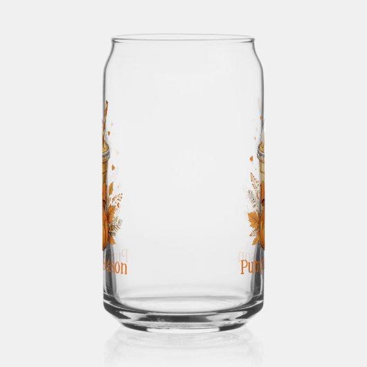 Monogram Fall Autumn Pumpkin Iced Coffee Latte ガラス缶 (右)