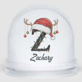 Monogram Family Christmas Antlers Santa Hat PHOTO (正面)